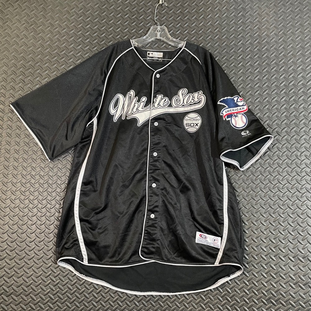Vintage True Fan Black Chicago White Sox Baseball Jersey MLB American League 2XL